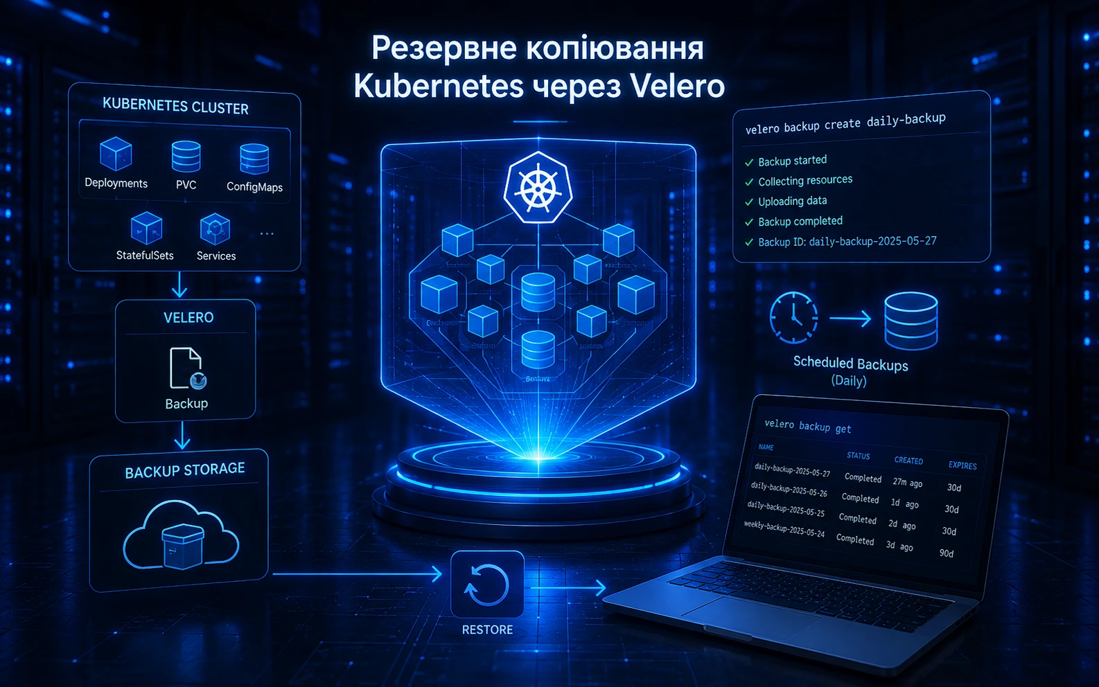 Резервне копіювання Kubernetes через Velero